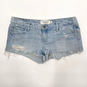 Abercrombie & Fitch Low Rise Distressed Denim Jean Shorts Y2K 2000s Cutoffs 6